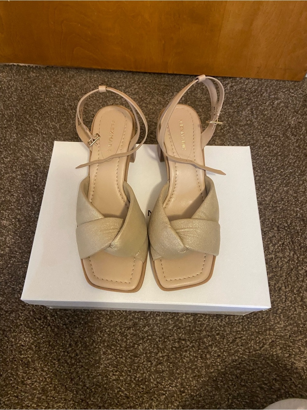 Alex Marie Taupe Knot Front Slingback Sandals